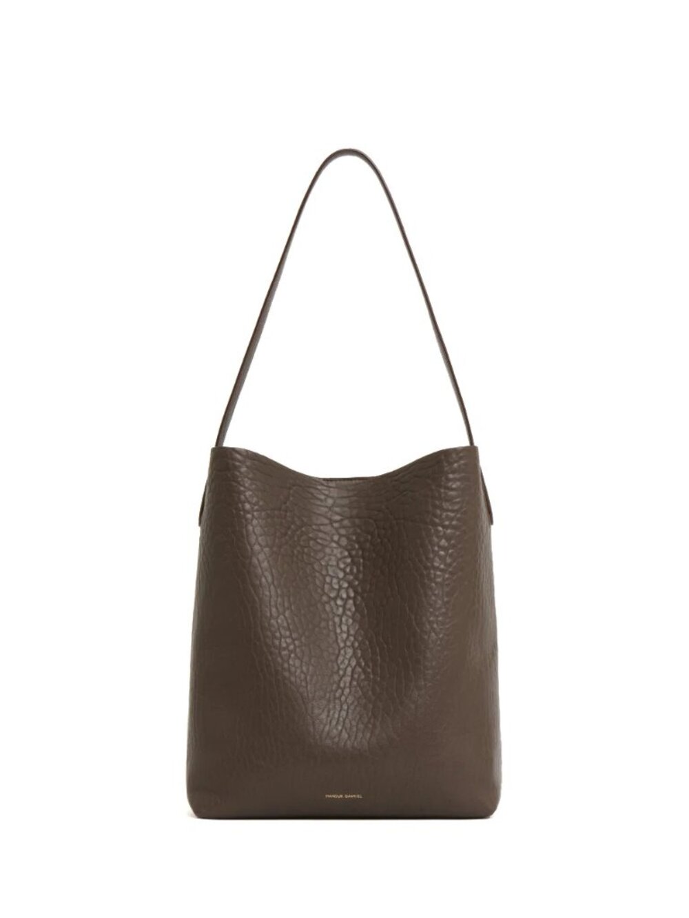 Mansur Gavriel Croc Embossed Leather Tote – Dark Brown